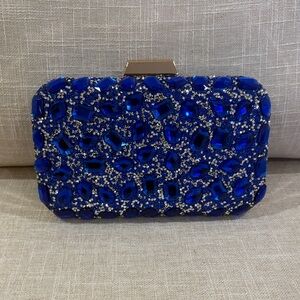 Royal Blue Jeweled Evening Clutch